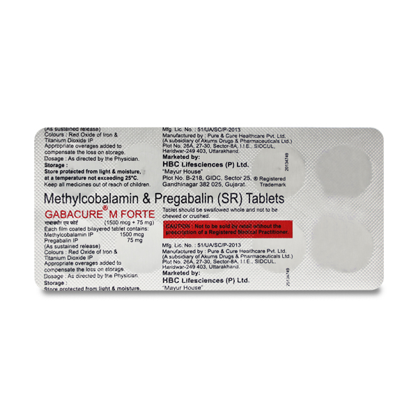 Gabacure M Forte Tablet 10'S