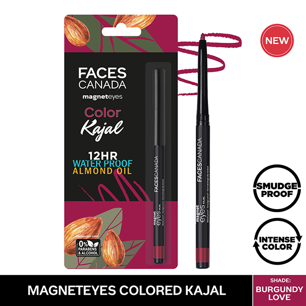 Faces Canada Magneteyes Color Kajal 12hr Water Proof Almond Oil Burgundy Love 04 0.30gm