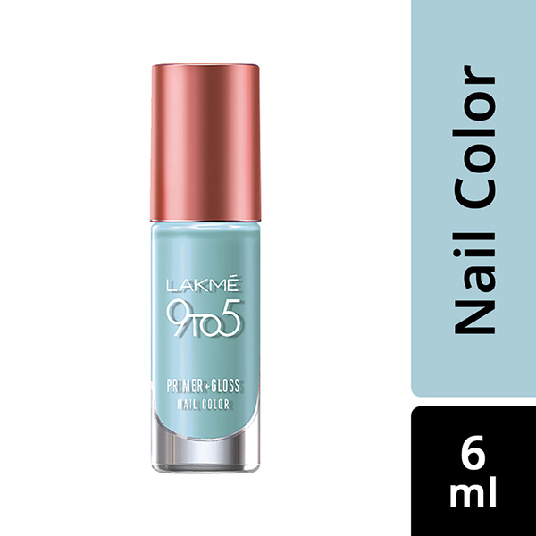 Lakme 9 To 5 Primer + Gloss Nail Color Blue Scape 6 Ml