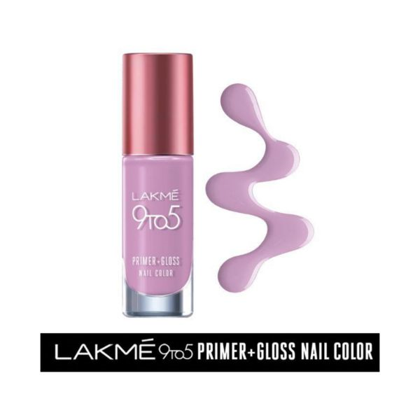 Lakme 9To5 Primer + Gloss Nail Colour Lavender Breeze 6 Ml