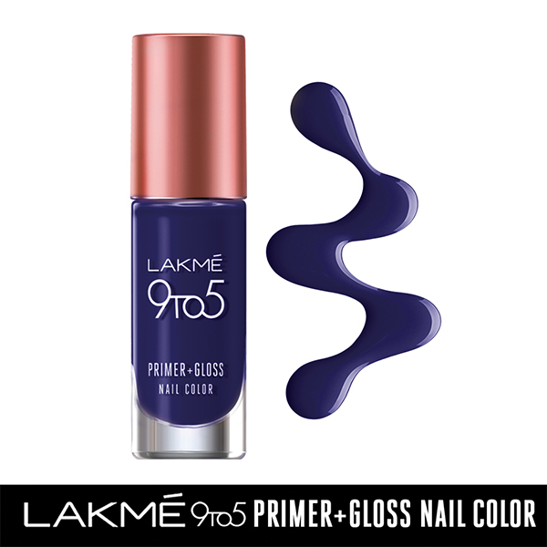 Lakme 9To5 Primer + Gloss Nail Colour Summer Blue 6 Ml