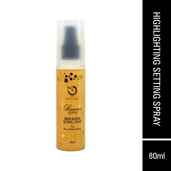 Matt Look Shimmer Highlighting Setting Spray, Gold 001 for Face, Body and Hair 80ml